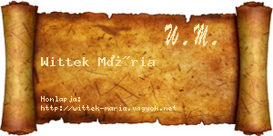 Wittek Mária névjegykártya