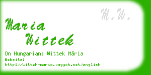 maria wittek business card